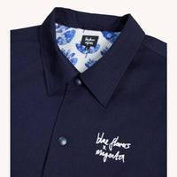 Blue Flowers x Magenta Jacket - Navy Blue