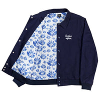 Blue Flowers x Magenta Jacket - Navy Blue