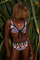 Oceanus x Zandra Rhodes Nebula Shell Bikini Bottom Black
