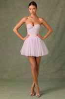 Tulle Corset Mini Dress in Lilac