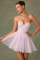 Tulle Corset Mini Dress in Lilac