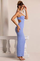 Embellished Cowl Neck Maxi Dress in Powder Blue