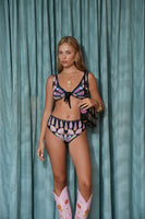 Oceanus x Zandra Rhodes Nebula Shell Bikini Top Black