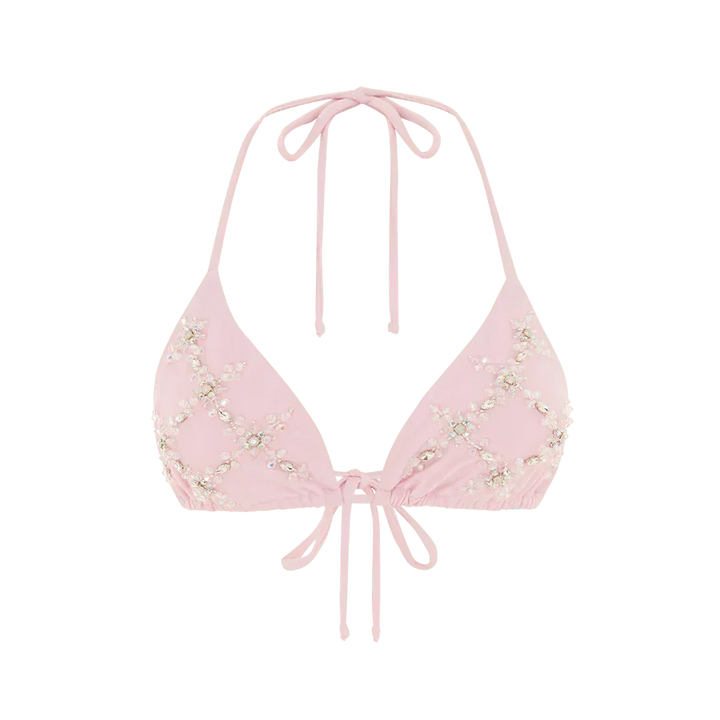 Rose Luxe Self-Tie Bikini Top