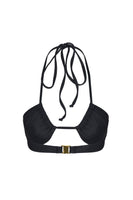 Marissa Hand Embroidered Luxe Bikini Top- Black