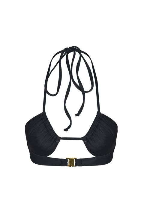 Marissa Hand Embroidered Luxe Bikini Bottom- Black