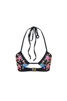 Marissa Hand Embroidered Luxe Bikini Bottom- Black