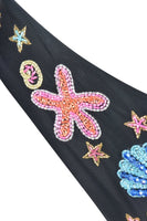 Marissa Hand Embroidered Luxe Bikini Bottom- Black