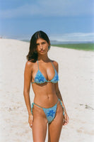 Stella's Blue Ocean Hand Embroidered Sequin Bikini Top