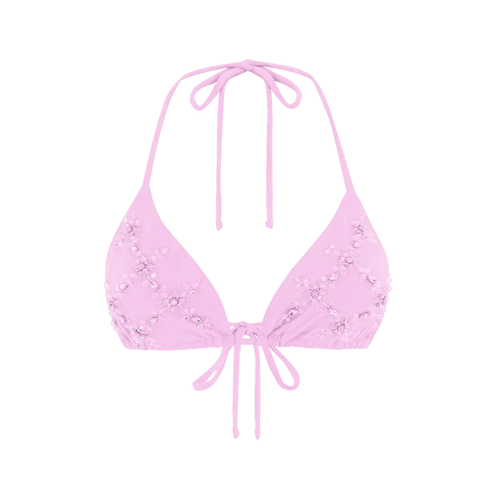Rose Luxe Self-Tie Bikini Top