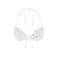 Ophelia Hand Embroidered Summer Bikini Top White