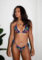 Mulata Hand-Beaded Bikini Bottom Navy Christina Milian