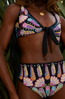 Oceanus x Zandra Rhodes Nebula Shell Bikini Top Black