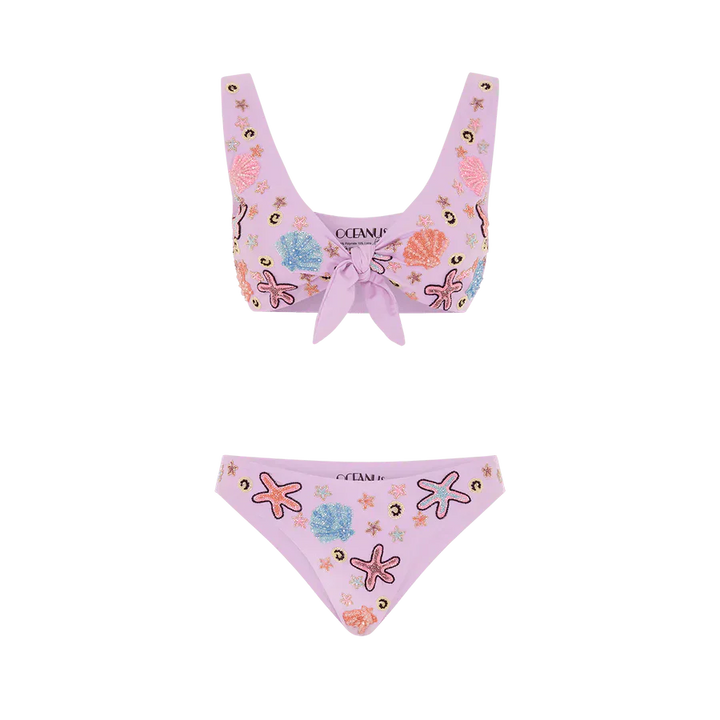 Orla Tie In The Middle Bikini Top Lilac