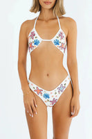 Marissa Hand Embroidered Luxe Bikini Top- White