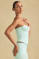 Full-Length Lace-Up Corset Top in Mint