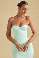 Full-Length Lace-Up Corset Top in Mint