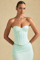 Full-Length Lace-Up Corset Top in Mint