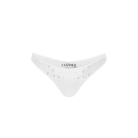 Ophelia Hand Embroidered Summer Bikini Bottoms White
